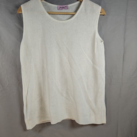 Jennifer T Knit Couture Women's XL Sleeveless Loose Knit Sheer Top Made In Italy - Picture 1 of 8